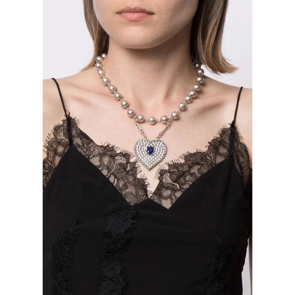 DANNIJO Mercer Crystal Heart Necklace NWT